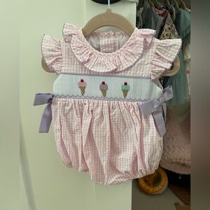 6M ice cream baby girl smock. NWOT.